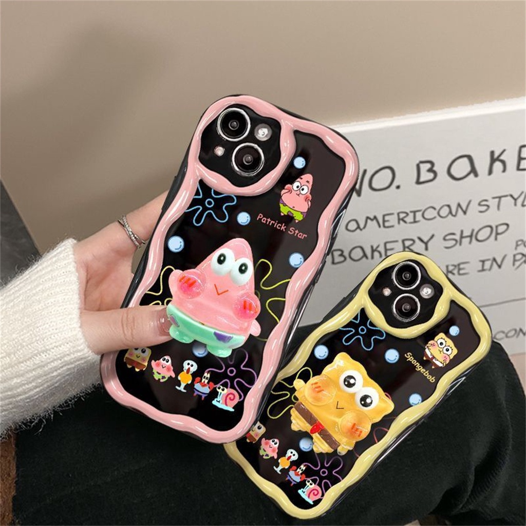 เคสโทรศัพท์มือถือ-ซิลิโคนนุ่ม-ลายการ์ตูนสพันจ์บ็อบน่ารัก-พับได้-สําหรับ-infinix-hot-12-30-play-30-30i-20i-smart-6-7-plus-hd