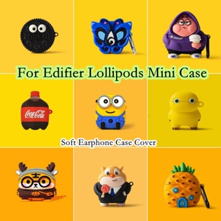 【คุณภาพสูง】เคสหูฟัง แบบนิ่ม ลายการ์ตูนอมยิ้ม สําหรับ Edifier Lollipods Mini