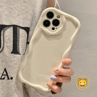 เคสโทรศัพท์มือถือแบบนิ่ม TPU ใส ลายคลื่นครีม สําหรับ Samsung Galaxy M54 F54 M14 M34 5G A13 4G A13 5G A32 4G A03 Core A02S M02S A02 M02 J7 Prime