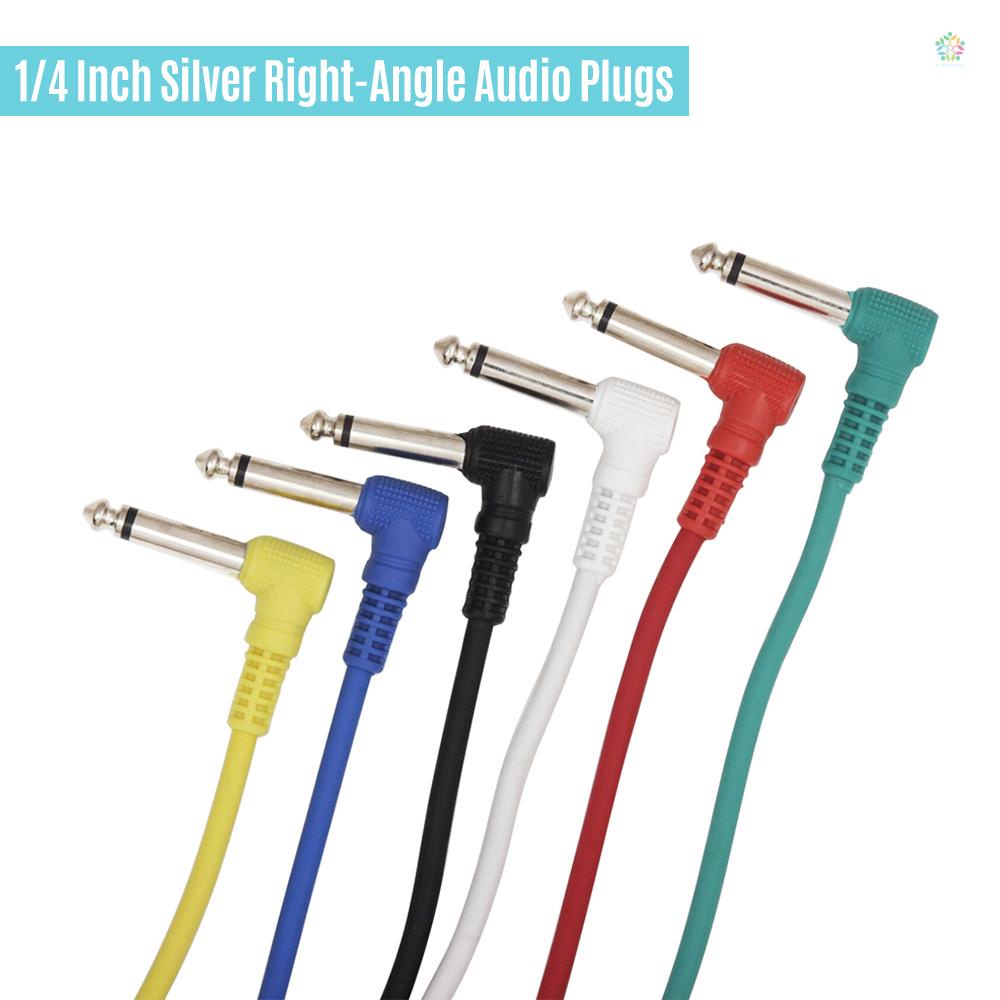audioworld-สายเคเบิลแป้นเหยียบเอฟเฟคกีตาร์-ยาว-21-ซม-มุมขวา-1-4-นิ้ว-ปลั๊ก-ts-6-ชิ้น-ต่อแพ็ค