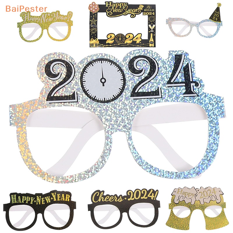 baipester-กรอบรูปกระดาษ-ลาย-happy-new-year-ปี-2024-อุปกรณ์เสริม-สําหรับถ่ายรูป