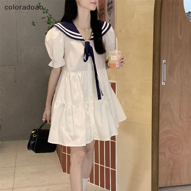 crd-ชุดมินิเดรสลําลอง-สีขาว-สไตล์เกาหลี-สําหรับนักเรียน-zxh