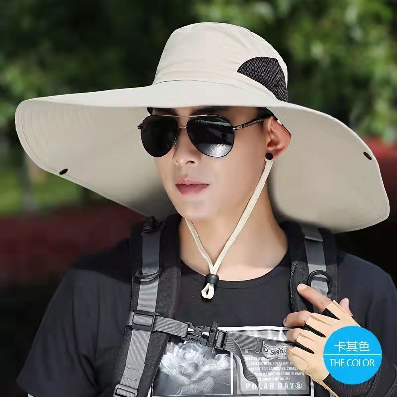 หมวกปีกกว้าง-ป้องกันรังสียูวี-ป้องกันแดด-สามารถพับได้-เหมาะกับเดินชายหาดกลางแจ้ง-แฟชั่นฤดูร้อน-สําหรับผู้ชาย