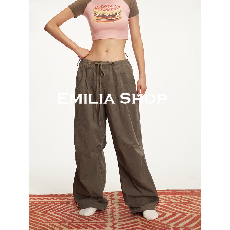 emilia-shop-กางเกงขายาว-กางเกงเอวสูง-กางเกงขายาวผู้หญิง-2023-ใหม่-y2k-a20m02u