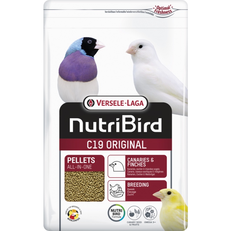 nutribird-c19-original-อาหารสำหรับนกคีรีบูน-นกฟิ้นซ์-ซีบร้า-กระจอกชวา-สุดยอดอาหารเม็ดสมบูรณ์แบบ-3kg