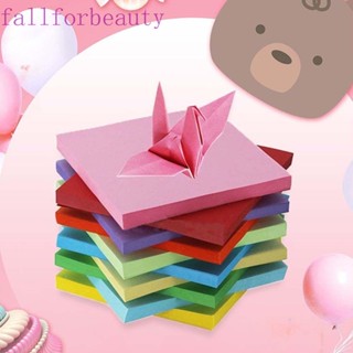 Fallforbeauty กระดาษตัดกระดาษ Origami สองด้านพับได้ 100 ชิ้นสําหรับเด็ก