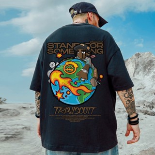 เสื้อยืดแขนสั้น คอกลม พิมพ์ลายกราฟฟิค The Earth แฟชั่นฤดูร้อน สไตล์ฮิปฮอป สําหรับผู้ชาย มีสีดํา สีขาว ไซซ์ M-XXXXXL