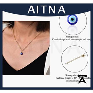 Aitna Ojo Turco Kabbalah สร้อยคอโซ่ จี้รูปดวงตาชั่วร้าย ปรับได้ สีฟ้า