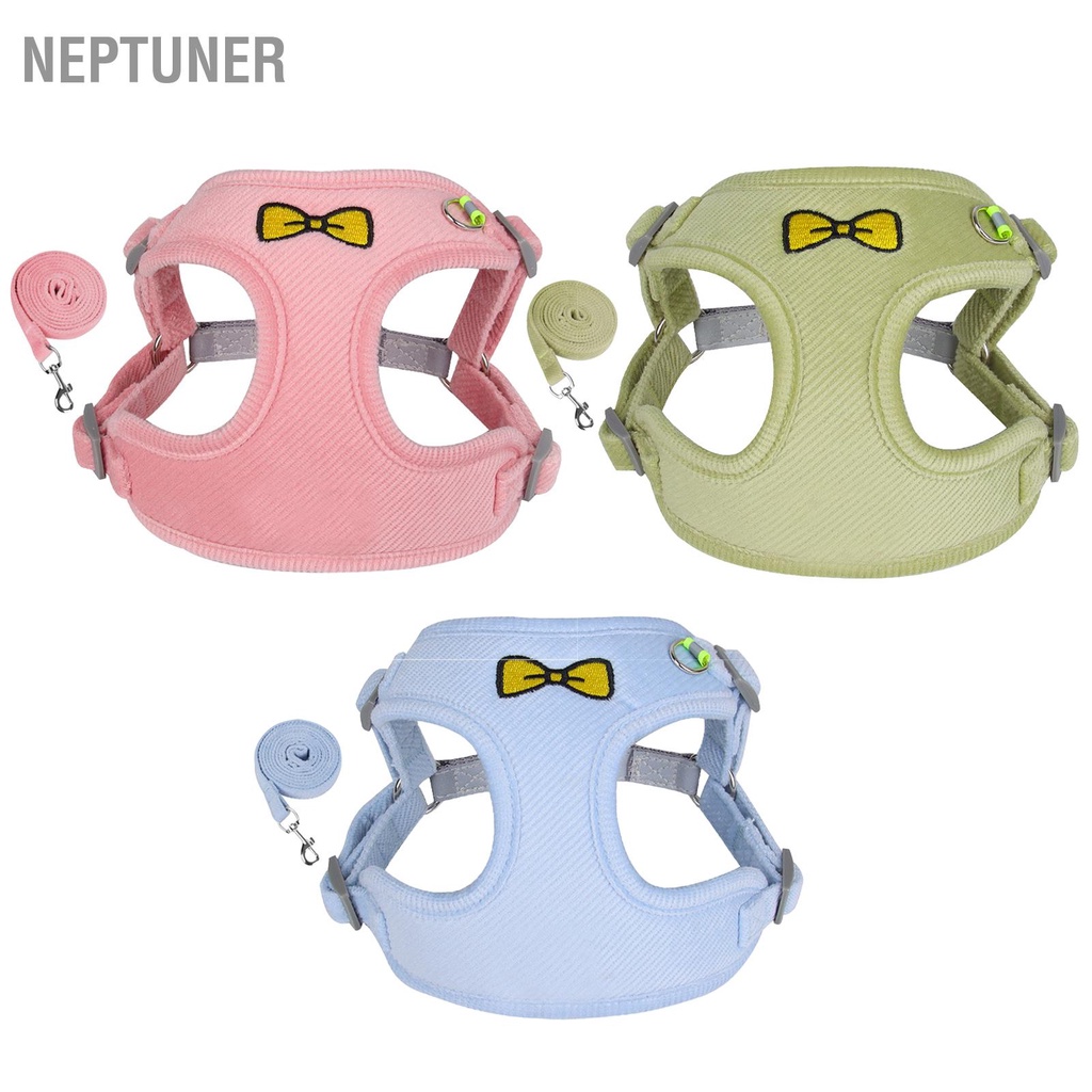 neptuner-สายรัดสุนัขขนาดเล็กสะท้อนแสงสายรัดสุนัขเสื้อกั๊กสัตว์เลี้ยงสะท้อนแสงพร้อมเชือกลากสำหรับเดิน