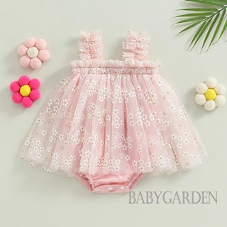 Babygarden-0-12 เดือน ชุดรอมเปอร์ บอดี้สูท แขนกุด คอสี่เหลี่ยม พิมพ์ลายดอกไม้ น่ารัก แฟชั่นฤดูร้อน สําหรับเด็กผู้หญิง