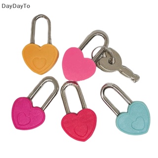 Daydayto กุญแจพลาสติก รูปหัวใจ ขนาดเล็ก พร้อมกุญแจล็อค 2 ดอก สําหรับกล่องเครื่องประดับ ไดอารี่ กระเป๋าเดินทาง TH