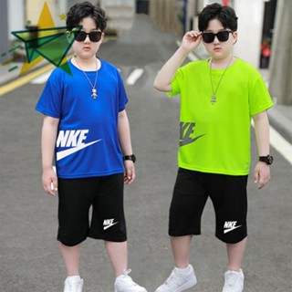 เสื้อกีฬาแขนสั้น ทรงหลวม แบบแห้งเร็ว ขนาดใหญ่ เหมาะกับฤดูร้อน สําหรับเด็ก อายุ 7-15 ปี