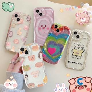 เคสโทรศัพท์มือถือ ขอบโค้ง ลายหมี กระต่าย หัวใจ 3D หลากสี สําหรับ Samsung A02s A04s A50 A30s A14 A04 A32 A13 A23 A52 A52s A03s A50s M12 A12