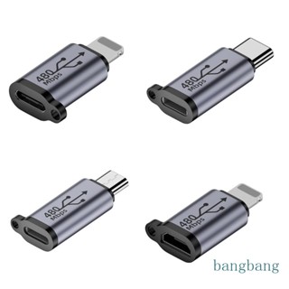 Bang อะแดปเตอร์แปลง iOS8pin เป็น Type-C Micro USB ความเร็ว 480Mbps 18W