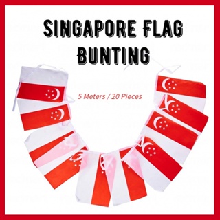 ธงชาติสิงคโปร์ NDP 2023 ยาว 5 เมตร 20 ชิ้น สําหรับตกแต่งปาร์ตี้