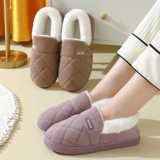 พร้อมส่ง รองเท้ากำมะหยี่ รองเท้าใส่ในบ้าน ผ้าฝ้าย กันลื่น ขนแกะปะการัง Slipper SF3603