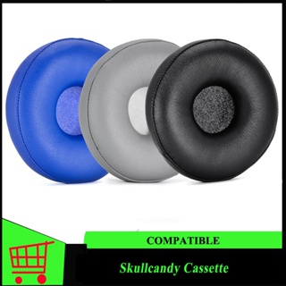 เบาะหูฟังแบบครอบ แบบเปลี่ยน สําหรับ Skullcandy Cassette Over-Ear Headphone, Earpads with Softer Leather, Noise Isolation Foam (สีฟ้า)
