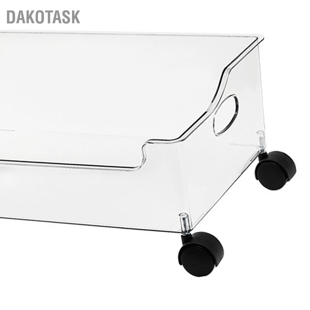 dakotask-ตู้คอนเทนเนอร์ล้อเลื่อนพลาสติกใสใต้โต๊ะกล่องเก็บหนังสือพร้อมลูกกลิ้งสำหรับห้องนอนโรงเรียนหอพักสำนักงาน