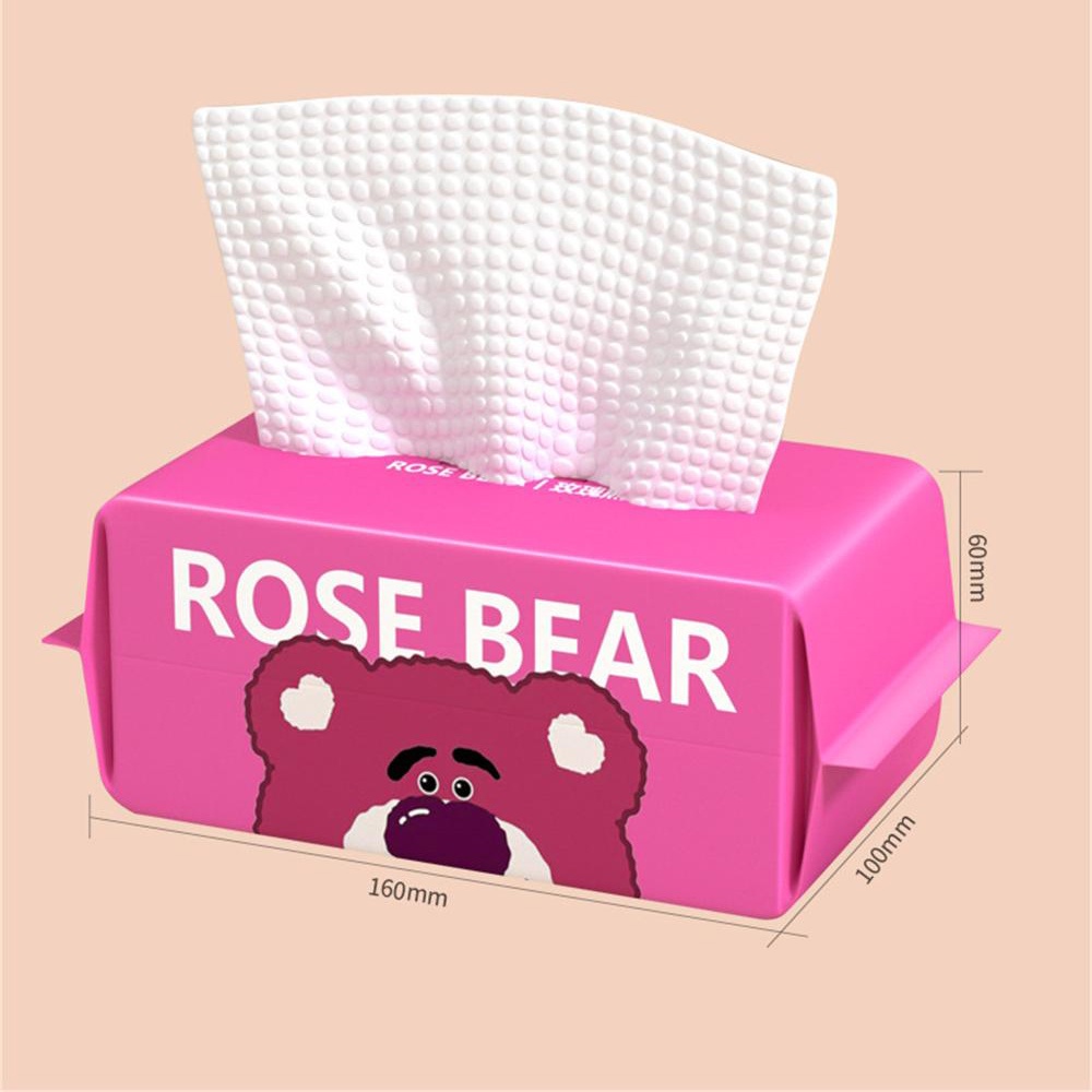 rose-bear-ผ้าขนหนูล้างหน้าแบบใช้แล้วทิ้งเครื่องสำอางหนาเช็ดหน้าเช็ดหน้าเปียกและแห้งด้วยลายมุก