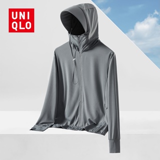 UNIQLO เสื้อแจ็กเก็ตกันแดด UPF50 และผ้าเรยอน ป้องกันรังสียูวี เหมาะกับฤดูร้อน สําหรับผู้ชาย [M-5XL]