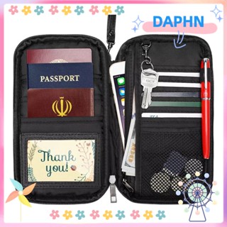 Daphs กระเป๋าสตางค์ กระเป๋าใส่หนังสือเดินทาง บัตรเครดิต เอกสาร แบบพกพา RFID