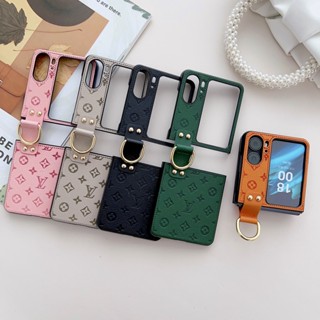 เคสโทรศัพท์ ฝาพับ บาง พร้อมแหวนขาตั้ง สําหรับ OPPO Find N2 N2Flip