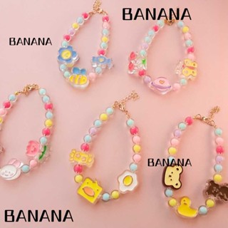 Banana1 ปลอกคอ ประดับมุก โบว์ กระดิ่ง อุปกรณ์เสริม สําหรับสัตว์เลี้ยง สุนัข แมว