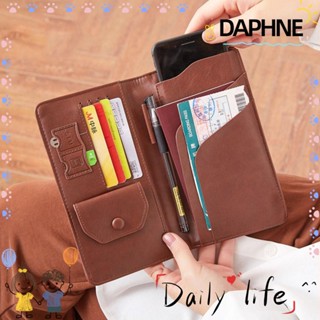 Daphne กระเป๋าสตางค์ กระเป๋าใส่หนังสือเดินทาง บัตรเครดิต เอกสาร แบบพกพา RFID