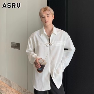 ASRV เสื้อซิปหลวมวาฟเฟิล สไตล์เกาหลี ไฮเอนด์ หล่อ เสื้อเชิ้ตแขนยาว
