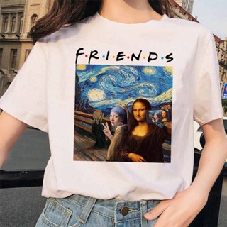 เสื้อยืดแขนสั้นลําลอง พิมพ์ลาย Mona Lisa สไตล์ฮิปฮอป 90s แนวสตรีท ฮาราจูกุ สําหรับผู้หญิง