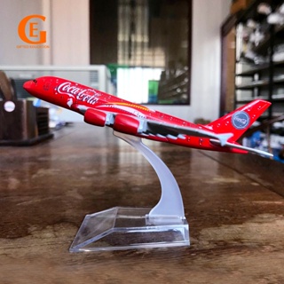 โมเดลเครื่องบินโลหะ Air Coca Cola A380 Airbus 380 16 ซม. สีแดง สําหรับตกแต่ง