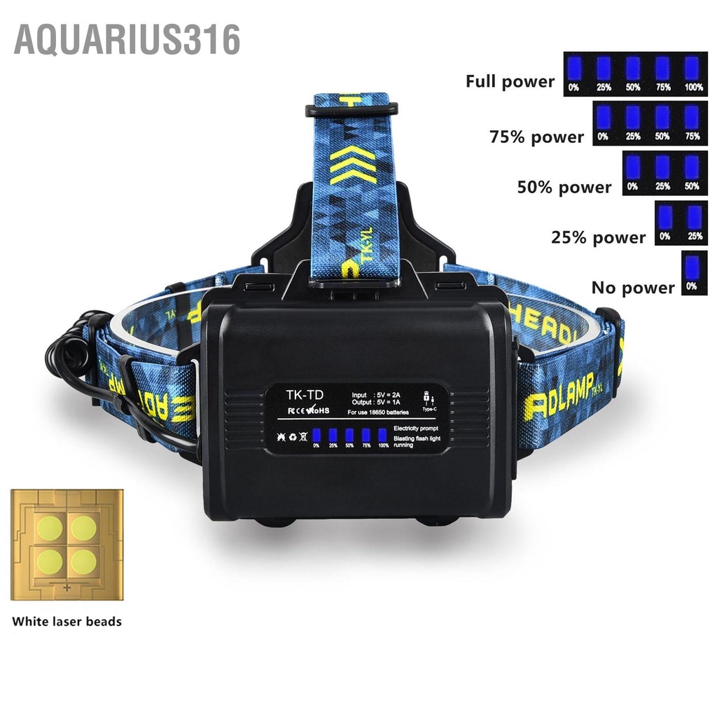 aquarius316-ไฟหน้า-usb-3000lm-กันน้ำ-90-องศาปรับแฮนด์ฟรีไฟฉายคาดศีรษะฉุกเฉินกลางแจ้งแบบชาร์จไฟได้