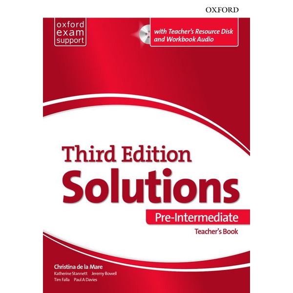 bundanjai-หนังสือเรียนภาษาอังกฤษ-oxford-solutions-3rd-ed-pre-intermediate-essentials-teachers-book-and-resource
