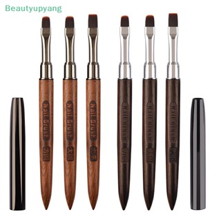 [Beautyupyang] แปรงปากกาอะคริลิค ทรงกลม แบน สีแดง สําหรับตกแต่งเล็บเจล UV 1 ชิ้น