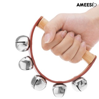 Ameesi เครื่องดนตรีกริ๊ง แทมบูรีน 5 กระดิ่ง ของเล่นเสริมการเรียนรู้เด็กวัยหัดเดิน