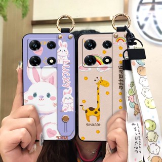 Anti-dust Wrist Strap Phone Case For infinix Note30 Pro/X678B Back Cover Anti-knock Durable Wristband Silicone Cute Waterproof