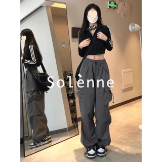 Solenne  กางเกงขายาว คาร์โก้ กางเกง ย้อนยุค 2023 NEW Korean Style ทันสมัย Comfortable Trendy A93L0H7 36Z230909