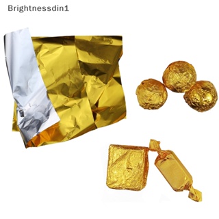 [Brightnessdin1] กระดาษฟอยล์อลูมิเนียม สีทอง สําหรับห่อช็อคโกแลต คุกกี้ 100 ชิ้น ต่อแพ็ค