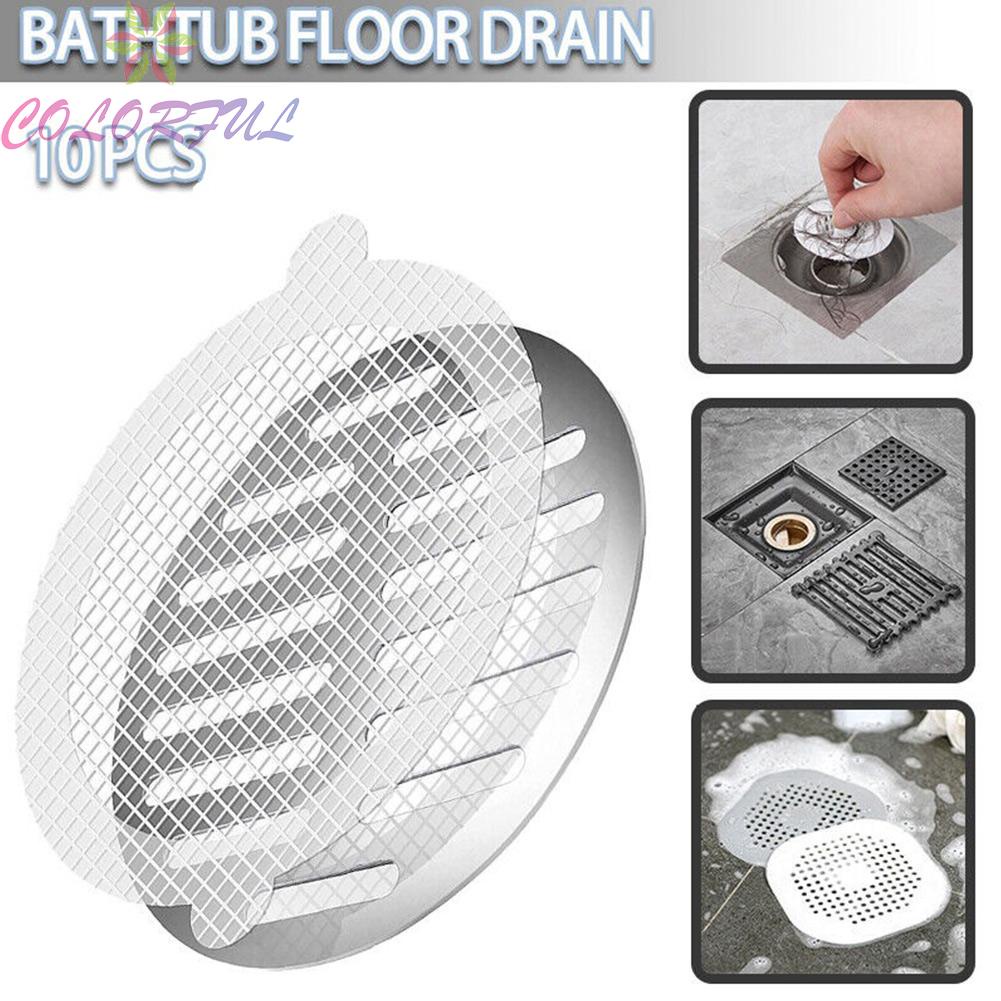 colorful-convenient-and-durable-hair-catcher-for-floor-drains-10x-pack-included