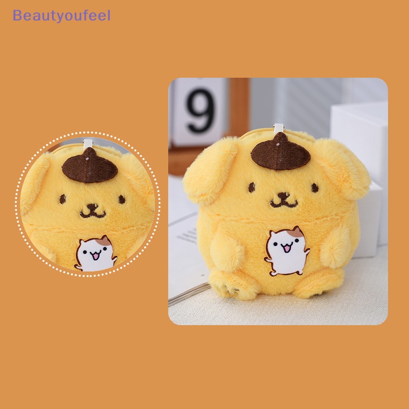 beautyoufeel-cinnamoroll-sanrio-กระเป๋าเป้สะพายหลัง-กระเป๋าใส่เหรียญ-ผ้ากํามะหยี่ขนนิ่ม-ลายอนิเมะ-my-melody-kt-cat-purin-dog-kuromi-น่ารัก-สําหรับเด็กผู้หญิง