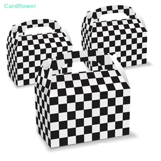 &lt;Cardflower&gt; กล่องขนม ลายตารางหมากรุก สีดํา สีขาว สําหรับใส่ขนมหวาน เหมาะกับงานปาร์ตี้วันเกิด 12 ชิ้น