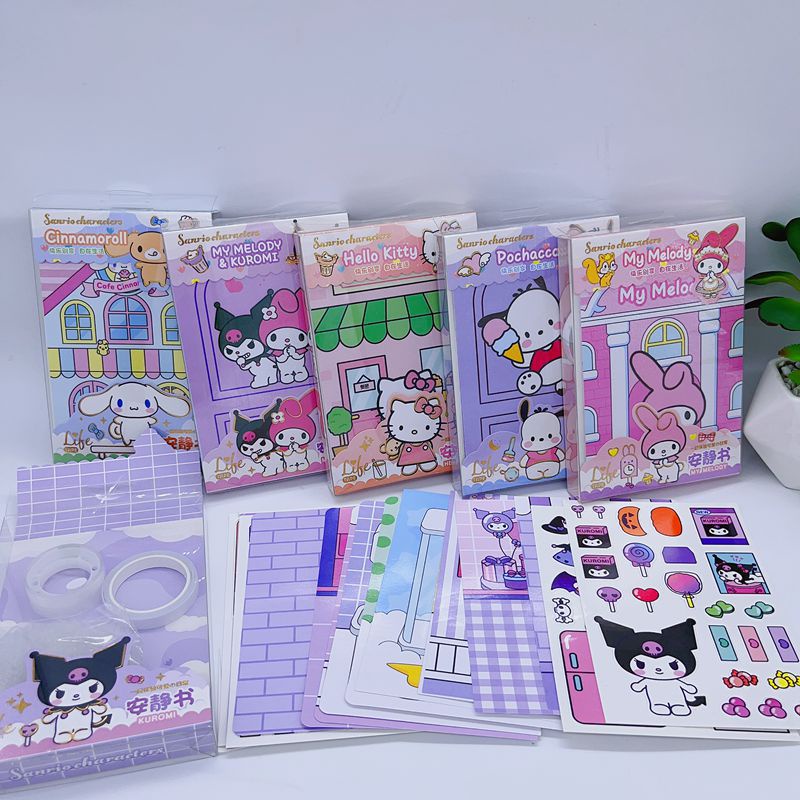 sanrio-หนังสือ-kuromi-hello-kitty-แฮนด์เมด-เสียงเงียบ-diy-ของเล่นเสริมการเรียนรู้เด็ก