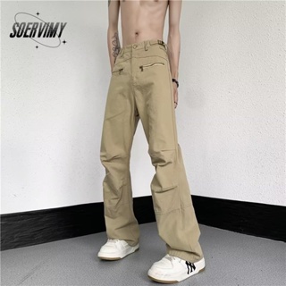 SOERVIMY  กางเกงขายาว กางเกงเอวสูง สไตล์เกาหลี แฟชั่น 2023 ทันสมัย สวย สบาย Trendy A90M0A5 36Z230909