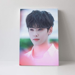 Cha EunWoo ภาพวาดผ้าใบ ตกแต่งผนังบ้าน โปสเตอร์ศิลปะ ของขวัญสําหรับเด็กผู้ชาย และเด็กผู้หญิง ห้องนอน