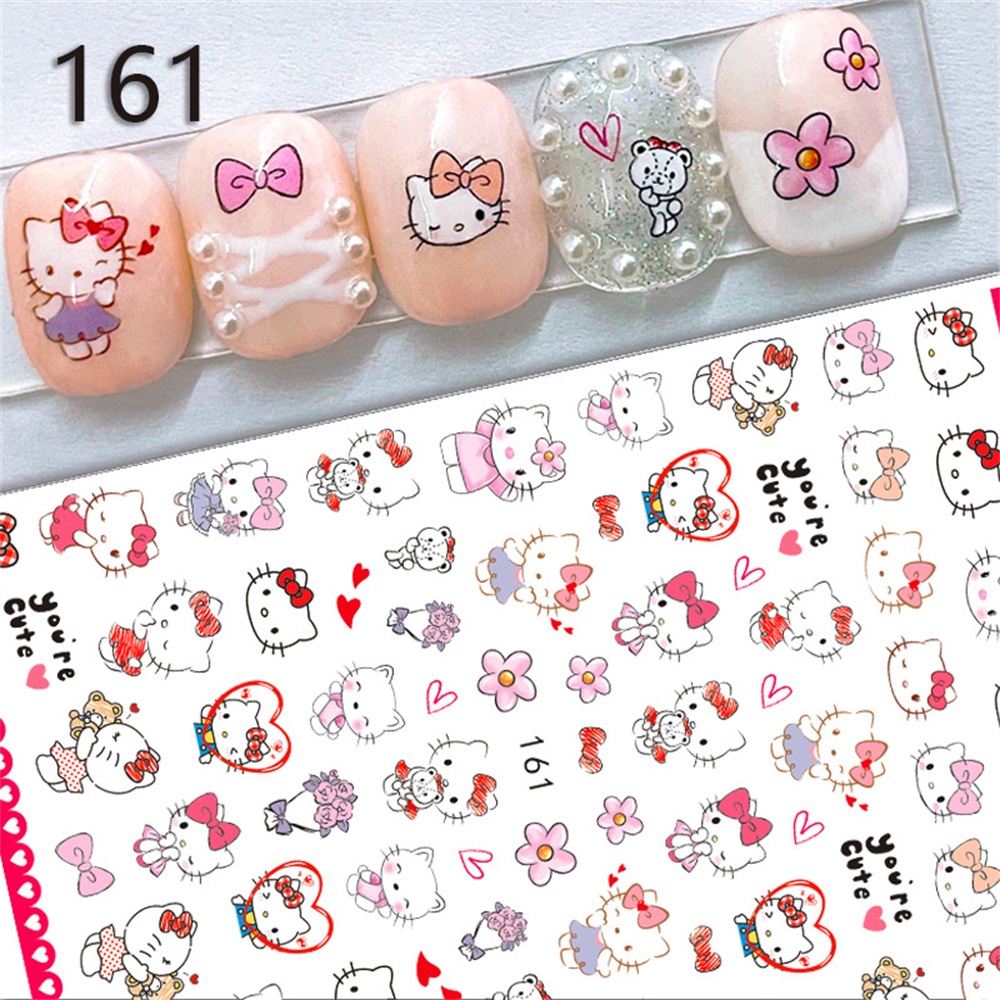 สติกเกอร์ติดเล็บ-ลายการ์ตูน-hello-kitty-3-มิติ-น่ารัก-สําหรับตกแต่งเล็บ