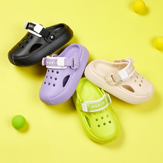 Cheerful Mario Crocs รองเท้าแตะ EVA กันลื่น ขนาดใหญ่ ใส่ข้างนอก แฟชั่นฤดูร้อน สําหรับเด็กผู้ชาย และเด็กผู้หญิง