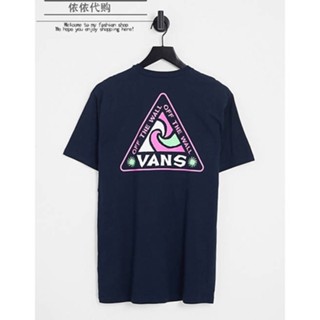 Vans เสื้อยืดลําลอง คอกลม แขนสั้น ผ้าฝ้ายแท้ พิมพ์ลาย ขนาดใหญ่ แฟชั่นสําหรับผู้ชาย