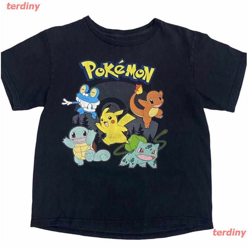 terdiny-โปเกมอนเสื้อยืดผู้ชาย-เสื้อยืด-pokemon-วินเทจ-pokemon-short-sleeve-t-shirts