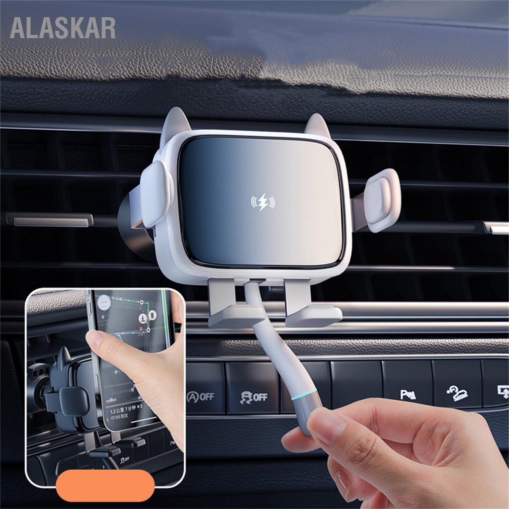 alaskar-2-in-1-15w-wireless-car-charger-ที่วางโทรศัพท์มือถือแบบหนีบอัตโนมัติสำหรับช่องระบายอากาศแดชบอร์ด