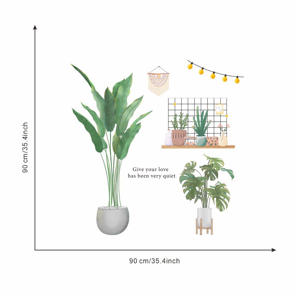 zooyoo-สติกเกอร์วอลเปเปอร์ติดผนัง-รูปกระถางต้นไม้-ขนาดเล็ก-แบบสร้างสรรค์-สําหรับตกแต่งพื้นหลังทีวี-ห้องนั่งเล่น-ห้องนอน